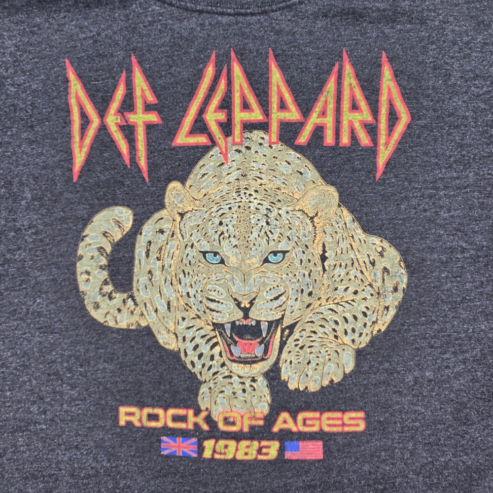 VTG‎ Def Leppard Sweatshirt Womens L Charcoal Rock of Ages 1983 Graphic Rocker - Picture 6 of 10